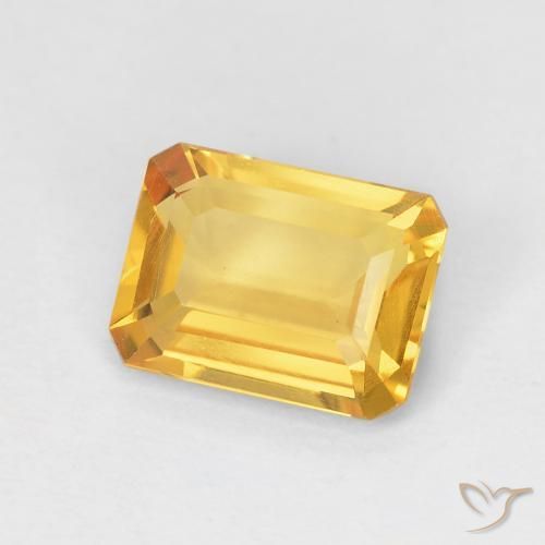 Citrino Dorado claro natural de 1.24 ct, Corte Octágono / Esmeralda, VVS