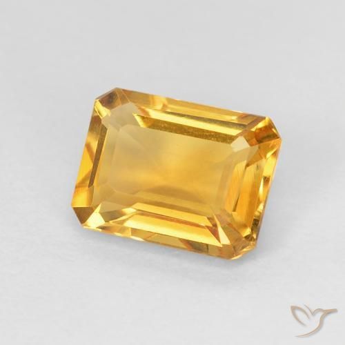 Citrino Naranja dorado natural de 1.37 ct, Corte Octágono / Esmeralda, VVS