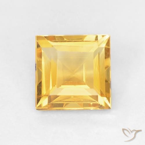 0.93ct Natural Naranja dorado Citrino, Cuadrado, VVS-VS