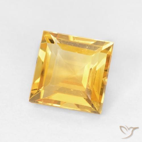 Citrino Naranja dorado natural de 0.93 ct, Cuadrado, VVS-VS