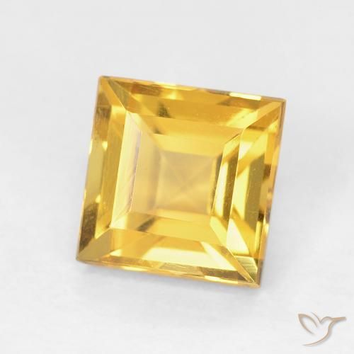 Citrino Dorado natural de 1.08 ct, Cuadrado, VVS-VS