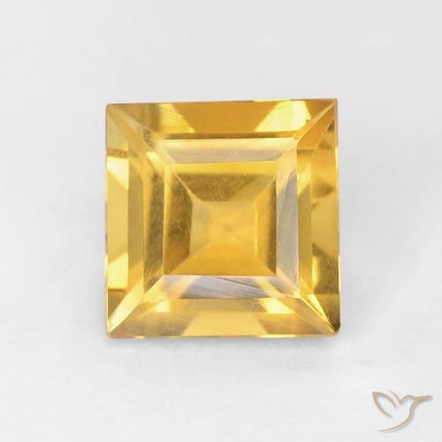 0.94ct Natural Dorado medio Citrino, Cuadrado, VVS-VS