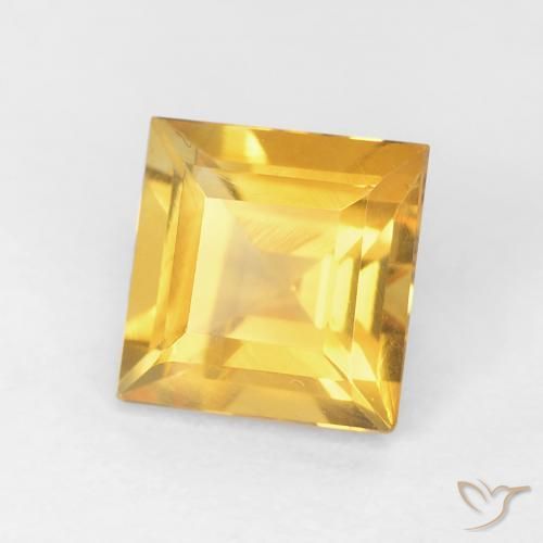 Citrino Dorado medio natural de 0.94 ct, Cuadrado, VVS-VS