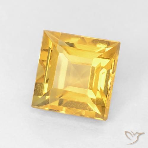 Citrino Dorado natural de 1.09 ct, Cuadrado, VVS-VS