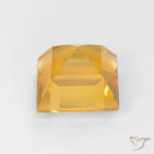 Citrino Dorado natural de 1.09 ct, Cuadrado, VVS-VS