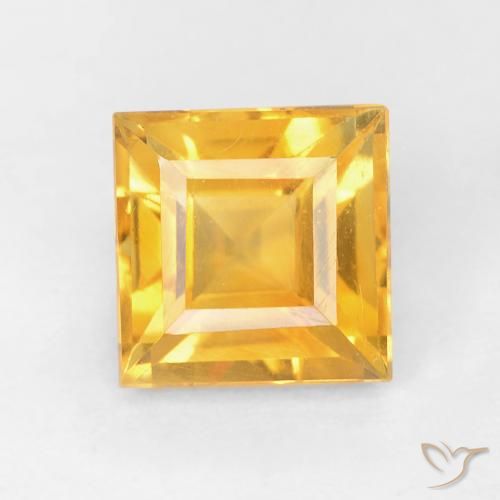 1.17ct Natural Naranja dorado Citrino, Cuadrado, VVS-VS