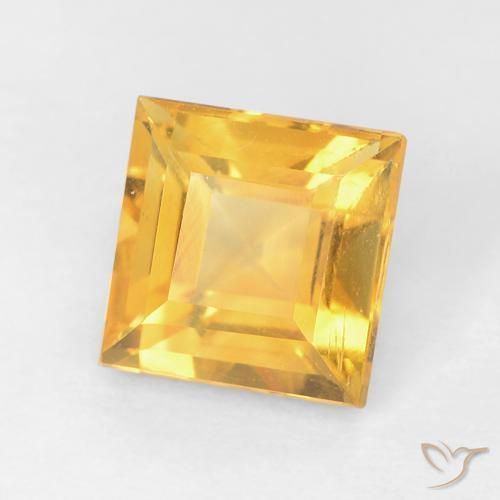 Citrino Naranja dorado natural de 1.17 ct, Cuadrado, VVS-VS