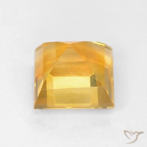 Citrino Naranja dorado natural de 1.17 ct, Cuadrado, VVS-VS