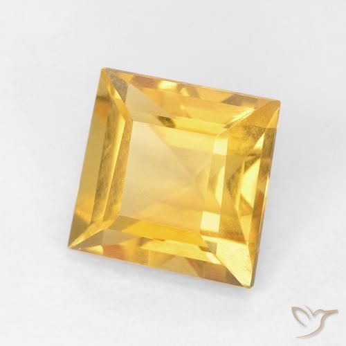 Citrino Naranja dorado natural de 1.06 ct, Cuadrado, VVS-VS
