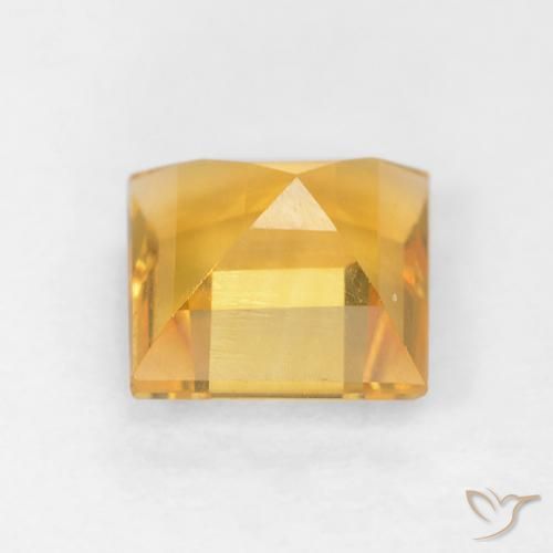 Citrino Naranja dorado natural de 1.06 ct, Cuadrado, VVS-VS
