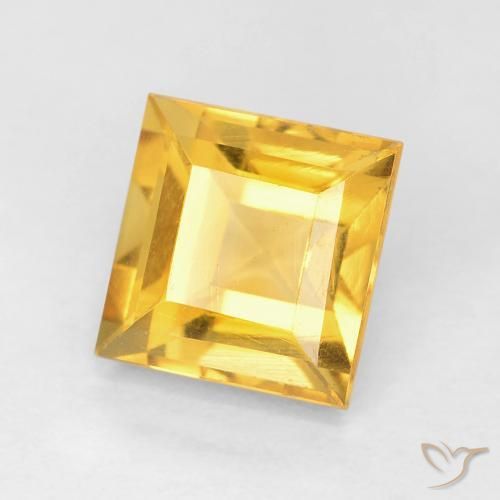 Citrino Dorado natural de 1.16 ct, Cuadrado, VVS-VS