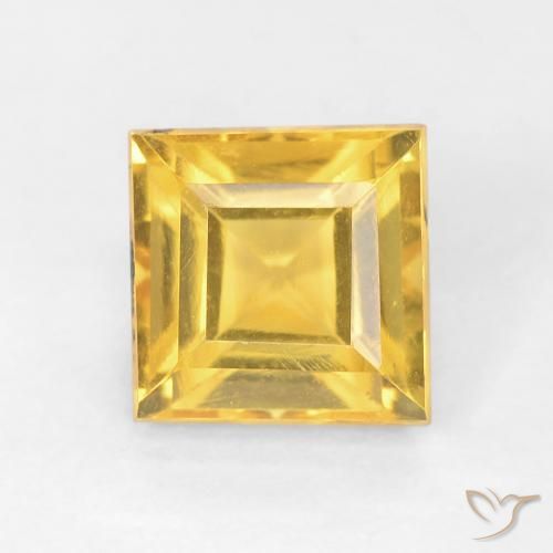 1.10ct Natural Dorado medio Citrino, Cuadrado, VVS-VS