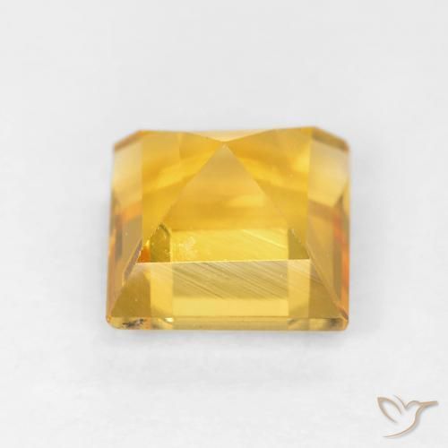 Citrino Dorado medio natural de 1.10 ct, Cuadrado, VVS-VS
