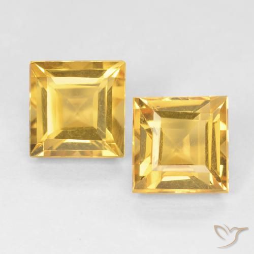 2.34ctw Natural Dorado medio Citrino, Cuadrado, VVS-VS