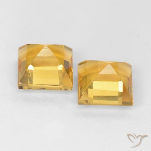 Gemas de Citrino Dorado claro natural de 2.20 ct, Cuadrado, VS