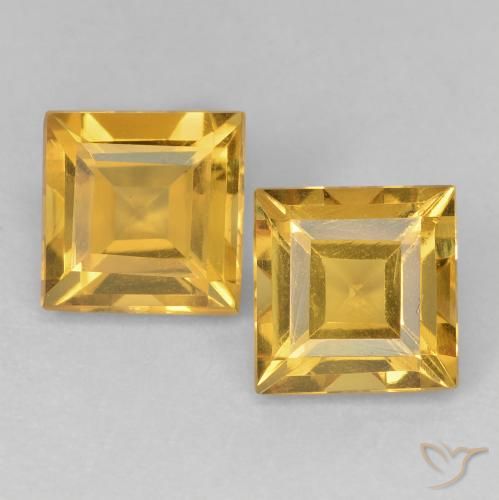 2.22ctw Natural Dorado medio Citrino, Cuadrado, VVS-VS
