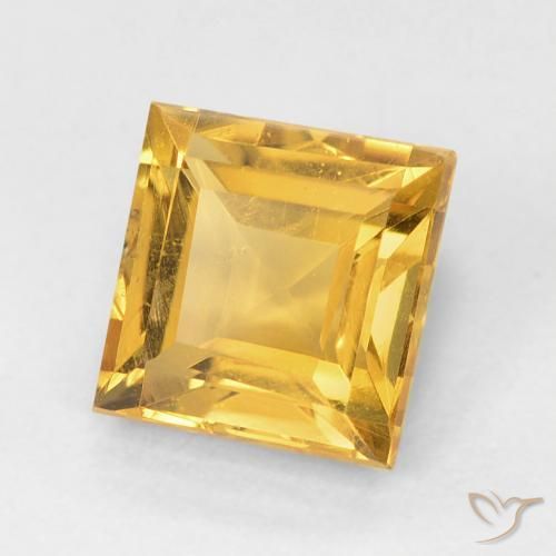 Citrino Dorado medio natural de 1.06 ct, Cuadrado, VS