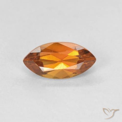 0.66ct Natural Naranja oscuro Citrino, Marquesa, VVS-VS
