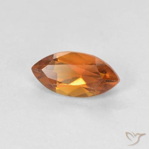 Citrino Naranja oscuro natural de 0.66 ct, Marquesa, VVS-VS