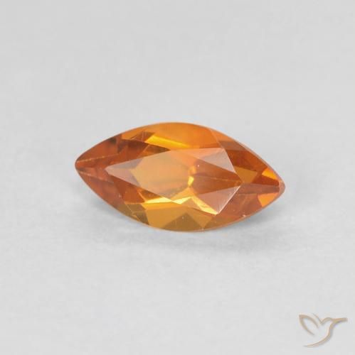 Citrino Naranja medio natural de 0.58 ct, Marquesa, VVS-VS