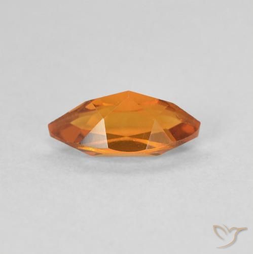 Citrino Naranja medio natural de 0.58 ct, Marquesa, VVS-VS