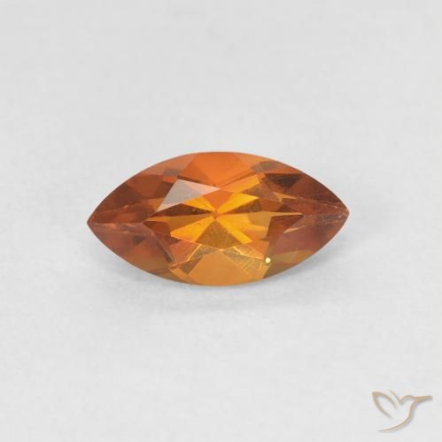 0.56ct Natural Naranja oscuro Citrino, Marquesa, VVS-VS
