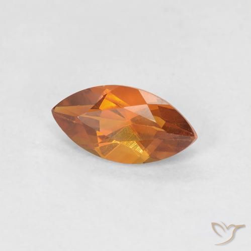 Citrino Naranja oscuro natural de 0.56 ct, Marquesa, VVS-VS