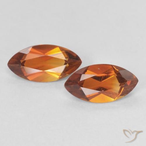 Gemas de Citrino Naranja oscuro natural de 1.10 ct, Marquesa, VVS