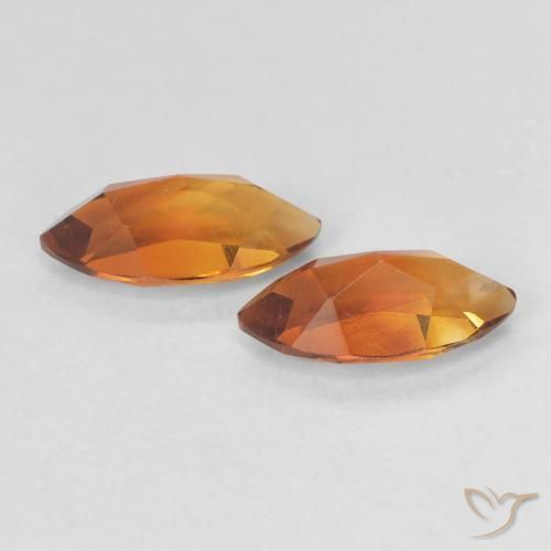 Gemas de Citrino Naranja oscuro natural de 1.10 ct, Marquesa, VVS