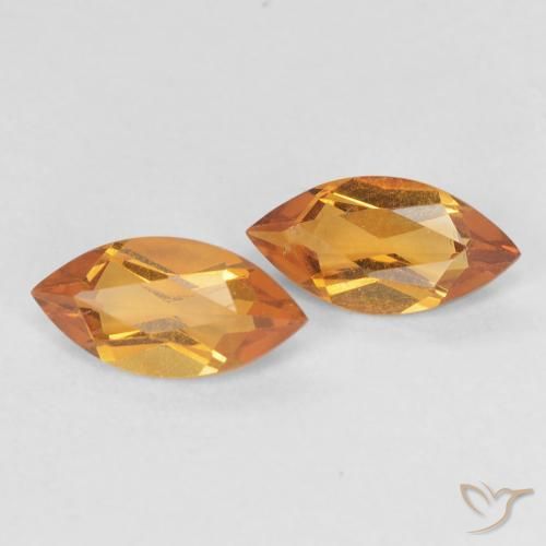 0.98ctw Natural Naranja medio Citrino, Marquesa, VVS