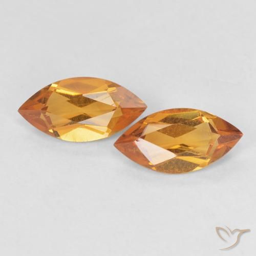 Gemas de Citrino Naranja medio natural de 0.98 ct, Marquesa, VVS