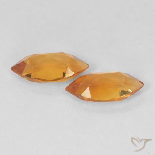 Gemas de Citrino Naranja medio natural de 0.98 ct, Marquesa, VVS