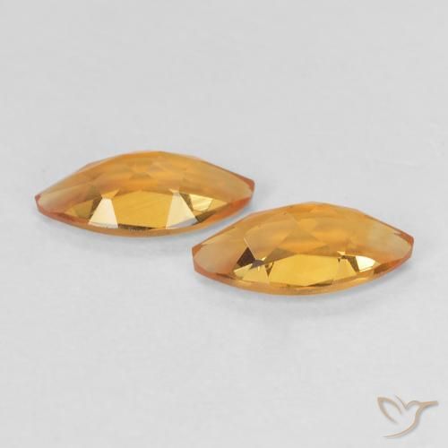 Gemas de Citrino Naranja medio natural de 0.92 ct, Marquesa, VVS