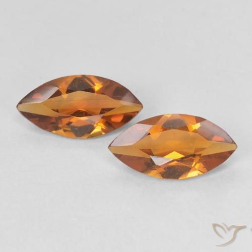 1.00ctw Natural Naranja medio Citrino, Marquesa, VVS-VS