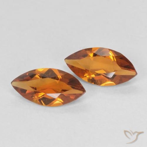 Gemas de Citrino Naranja medio natural de 1.00 ct, Marquesa, VVS-VS