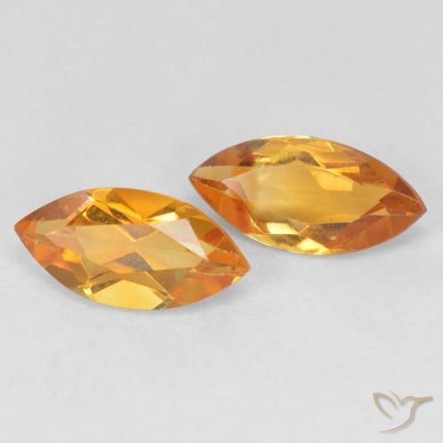 0.97ctw Natural Dorado naranja Citrino, Marquesa, VVS-VS