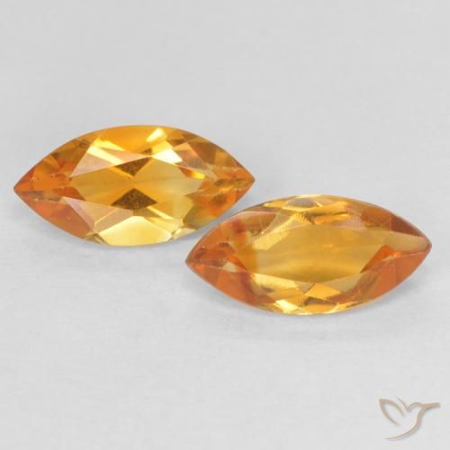 Gemas de Citrino Dorado naranja natural de 0.97 ct, Marquesa, VVS-VS