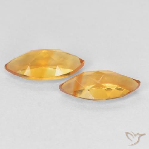 Gemas de Citrino Dorado naranja natural de 0.97 ct, Marquesa, VVS-VS