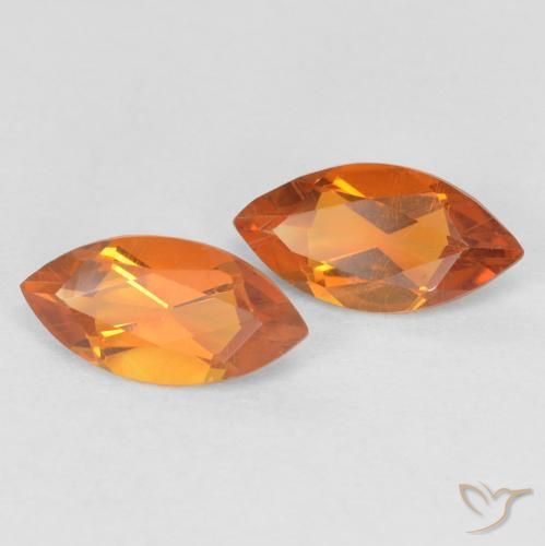 Gemas de Citrino Naranja amarillento natural de 0.87 ct, Marquesa, VVS-VS