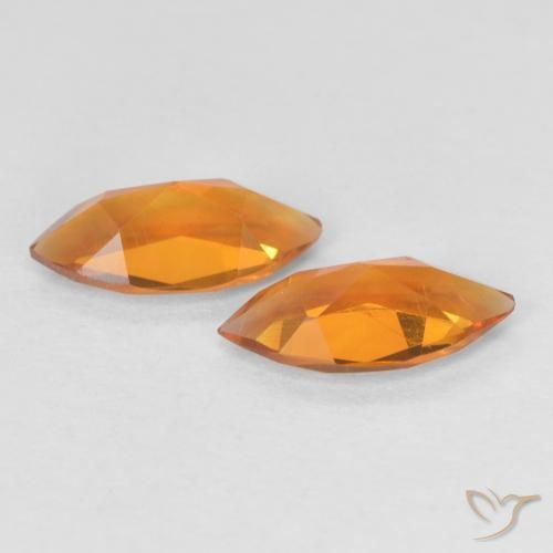 Gemas de Citrino Naranja amarillento natural de 0.87 ct, Marquesa, VVS-VS