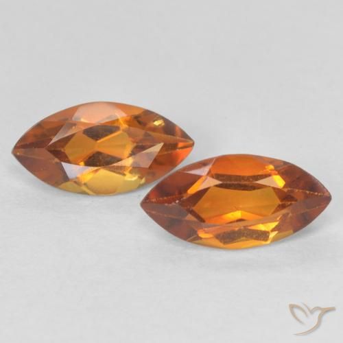 1.05ctw Natural Naranja oscuro Citrino, Marquesa, VS
