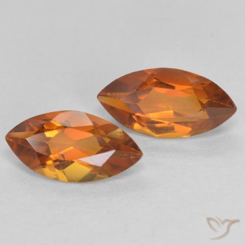 Gemas de Citrino Naranja oscuro natural de 1.05 ct, Marquesa, VS
