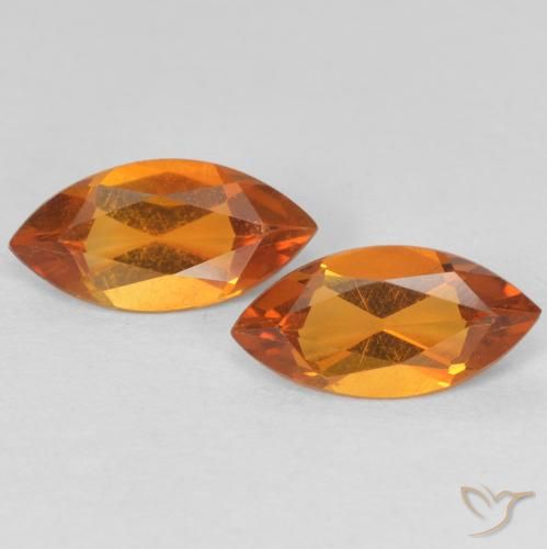 0.86ctw Natural Naranja amarillento Citrino, Marquesa, VS