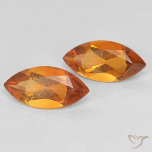 Gemas de Citrino Naranja amarillento natural de 0.86 ct, Marquesa, VS