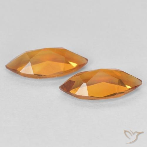 Gemas de Citrino Naranja amarillento natural de 0.86 ct, Marquesa, VS