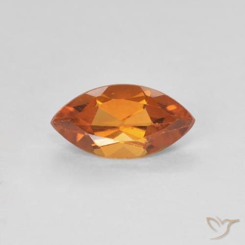 0.59ct Natural Dorado naranja intenso Citrino, Marquesa, VVS-VS