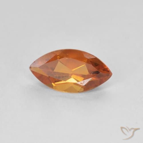 Citrino Dorado naranja intenso natural de 0.59 ct, Marquesa, VVS-VS