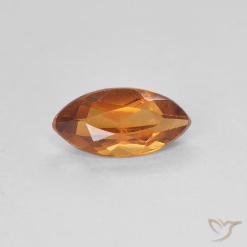 0.58ct Natural Dorado naranja intenso Citrino, Marquesa, VVS-VS