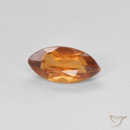 Citrino Dorado naranja intenso natural de 0.58 ct, Marquesa, VVS-VS