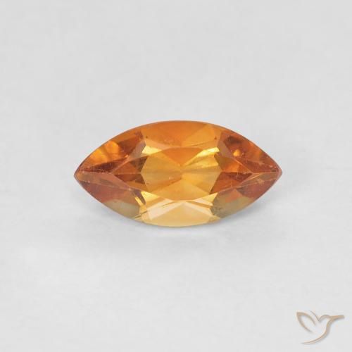 0.59ct Natural Naranja oscuro Citrino, Marquesa, VS